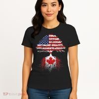 Canadian Roots American Grown Canada Flag Women's T-Shirt thumb 4