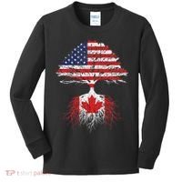 Canadian Roots American Grown Canada Flag Kids Long Sleeve Shirt thumb 0