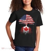 Canadian Roots American Grown Canada Flag Kids T-Shirt thumb 2