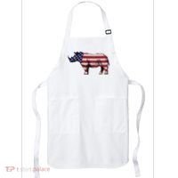 Cool Rhino Art Rhinoceros Usa Flag Apron thumb 0