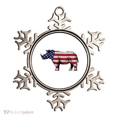 Cool Rhino Art Rhinoceros Usa Flag Ornament