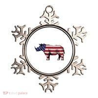 Cool Rhino Art Rhinoceros Usa Flag Ornament thumb 0