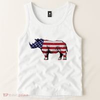 Cool Rhino Art Rhinoceros Usa Flag Tank Top thumb 2