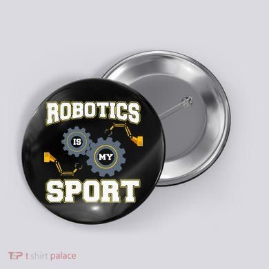 Cool Robotics Art Men Women Robot Engineering Programming Button