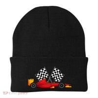 Car Racing Automobile Sport Racer Checkered Flag Finish Line Beanie thumb 0