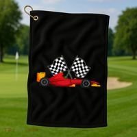 Car Racing Automobile Sport Racer Checkered Flag Finish Line Golf Towel thumb 1