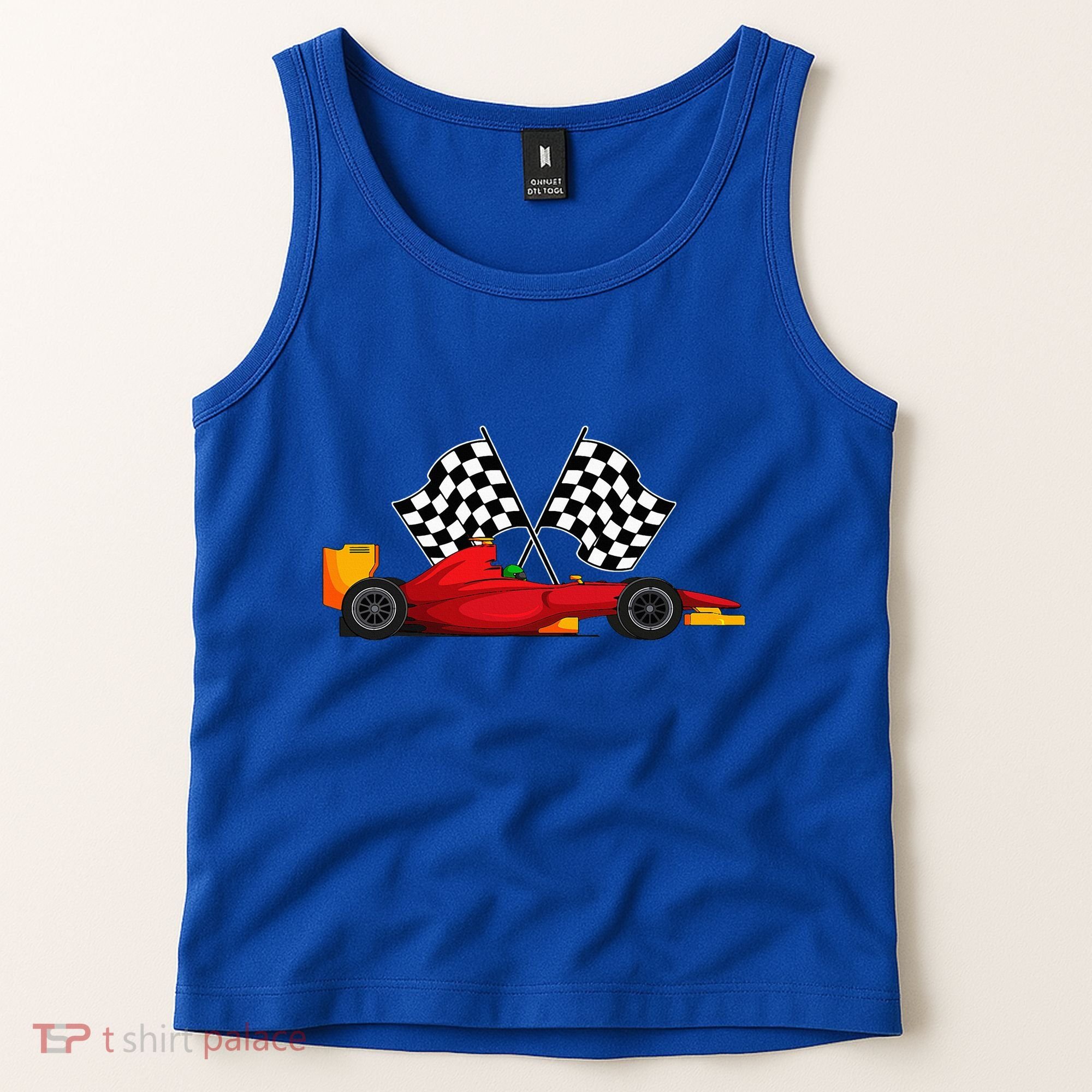 Car Racing Automobile Sport Racer Checkered Flag Finish Line Tank Top