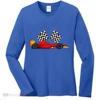Car Racing Automobile Sport Racer Checkered Flag Finish Line Women's Long Sleeve Shirt thumb 0
