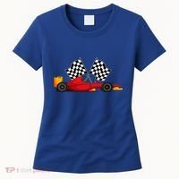 Car Racing Automobile Sport Racer Checkered Flag Finish Line Women's T-Shirt thumb 0