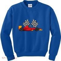 Car Racing Automobile Sport Racer Checkered Flag Finish Line Kids Sweatshirt thumb 0