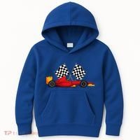 Car Racing Automobile Sport Racer Checkered Flag Finish Line Kids Hoodie thumb 0