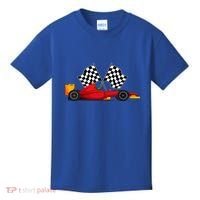 Car Racing Automobile Sport Racer Checkered Flag Finish Line Kids T-Shirt thumb 0