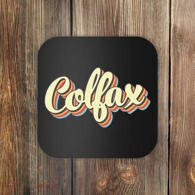 Colfax Retro Art Baseball Font Vintage Coaster