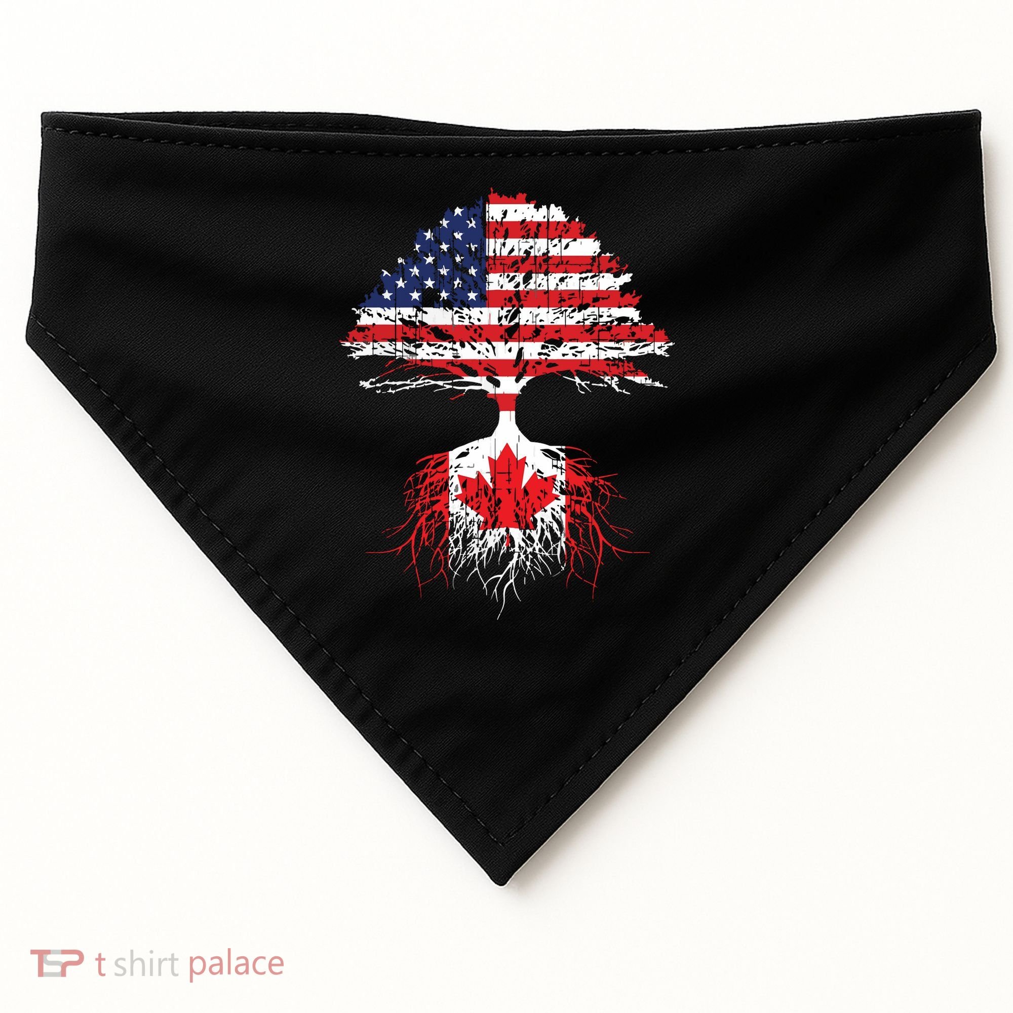 Canadian Roots American Grown Canada Flag USA-Made Doggie Bandana
