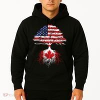 Canadian Roots American Grown Canada Flag Hoodie thumb 2