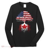 Canadian Roots American Grown Canada Flag Long Sleeve Shirt thumb 0