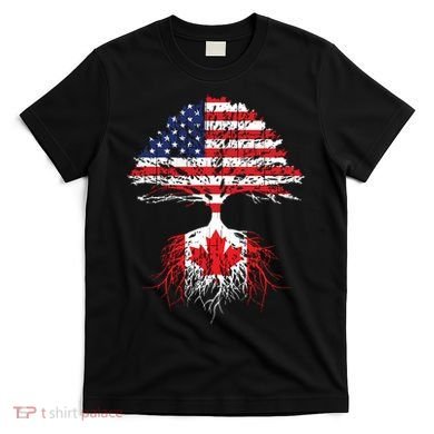 Canadian Roots American Grown Canada Flag T-Shirt