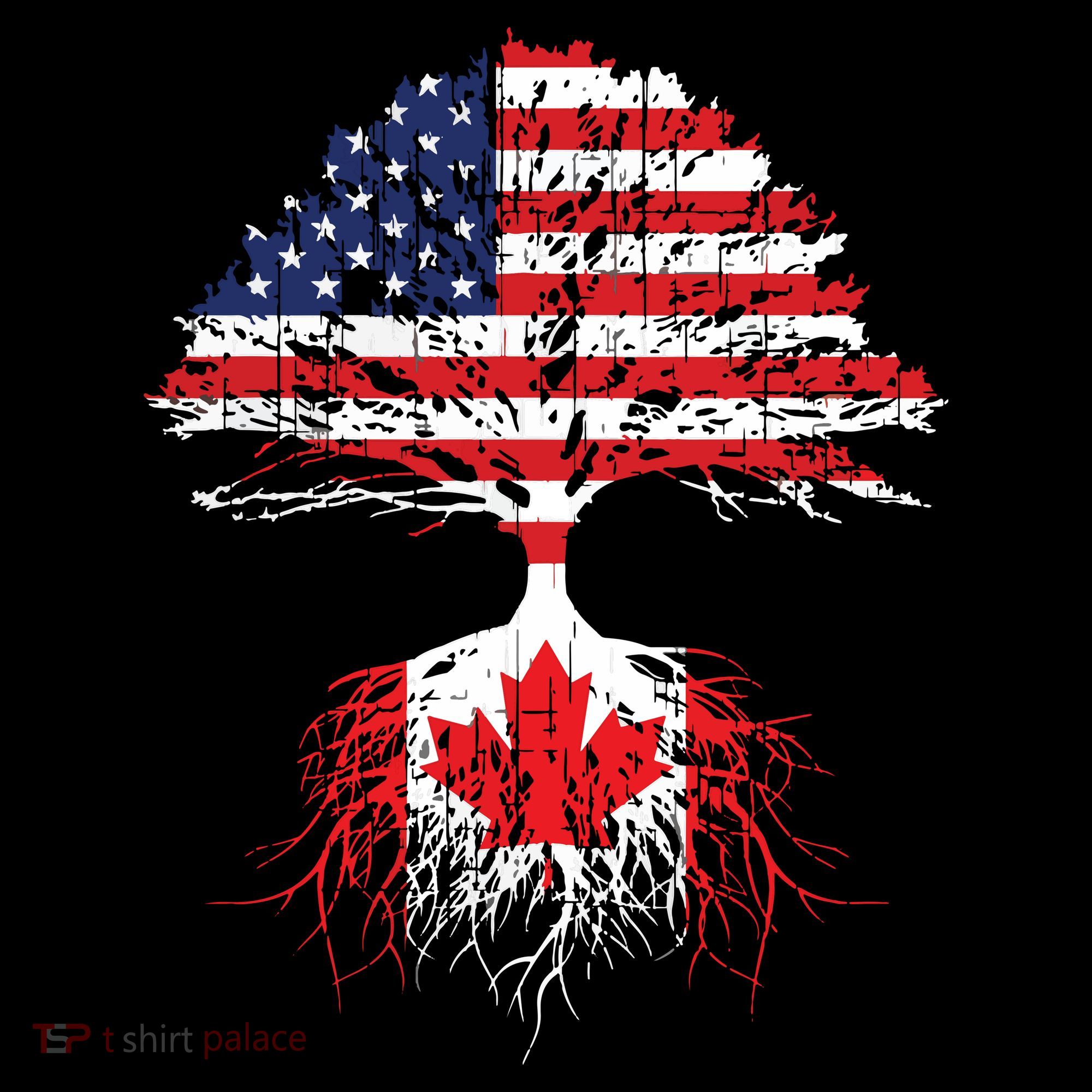 Canadian Roots American Grown Canada Flag Women's Hoodie