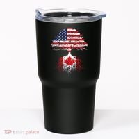 Canadian Roots American Grown Canada Flag Tumbler thumb 0