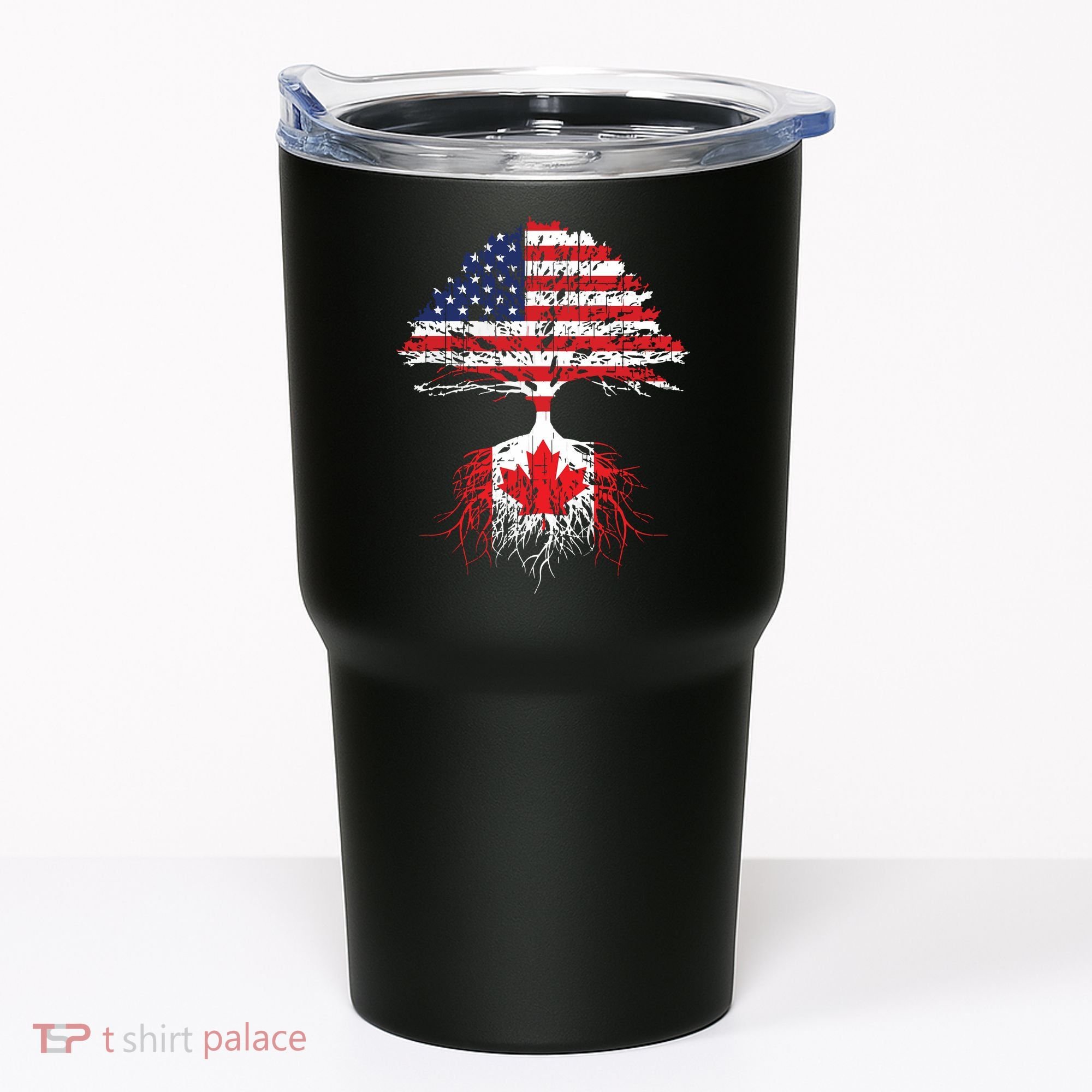 Canadian Roots American Grown Canada Flag Tumbler