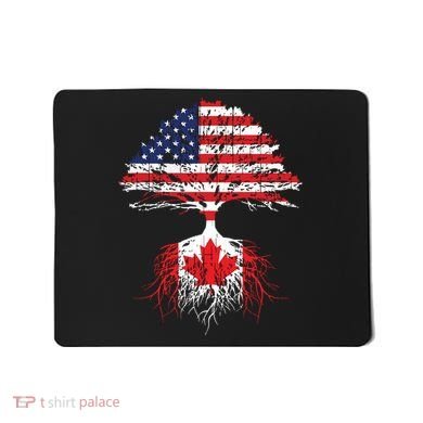 Canadian Roots American Grown Canada Flag Mousepad