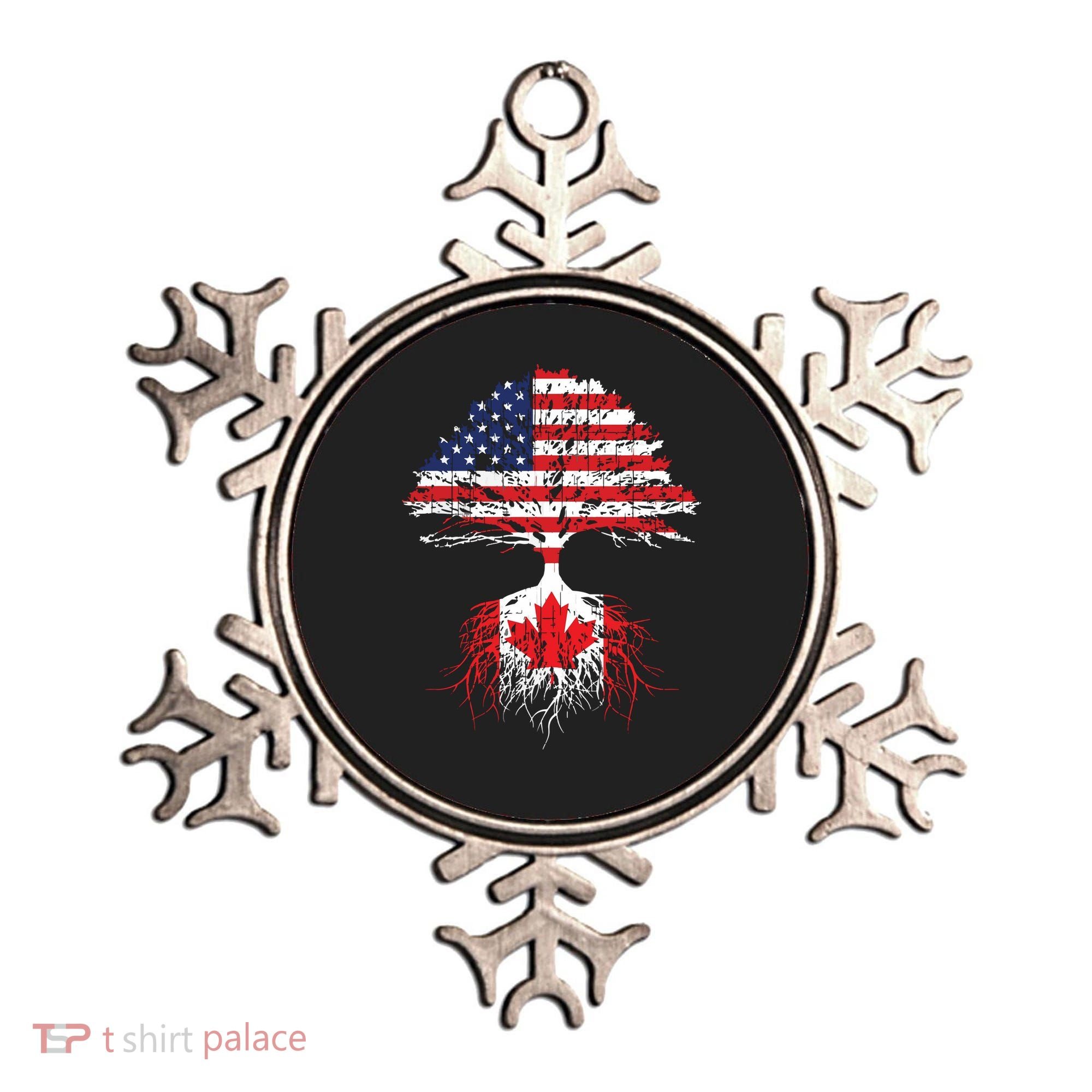 Canadian Roots American Grown Canada Flag Ornament