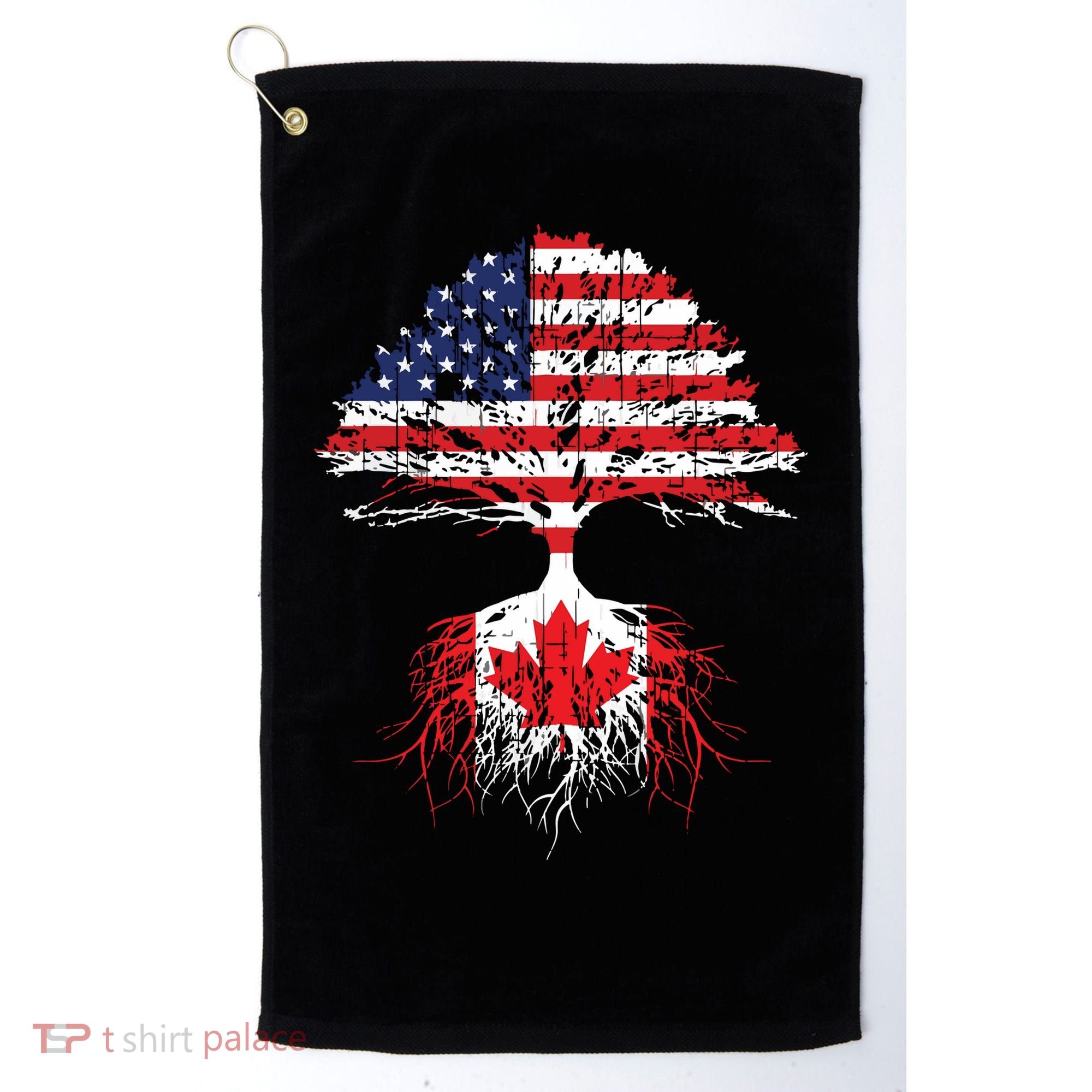 Canadian Roots American Grown Canada Flag Golf Towel