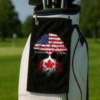Canadian Roots American Grown Canada Flag Golf Towel thumb 2