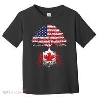 Canadian Roots American Grown Canada Flag Toddler T-Shirt thumb 0