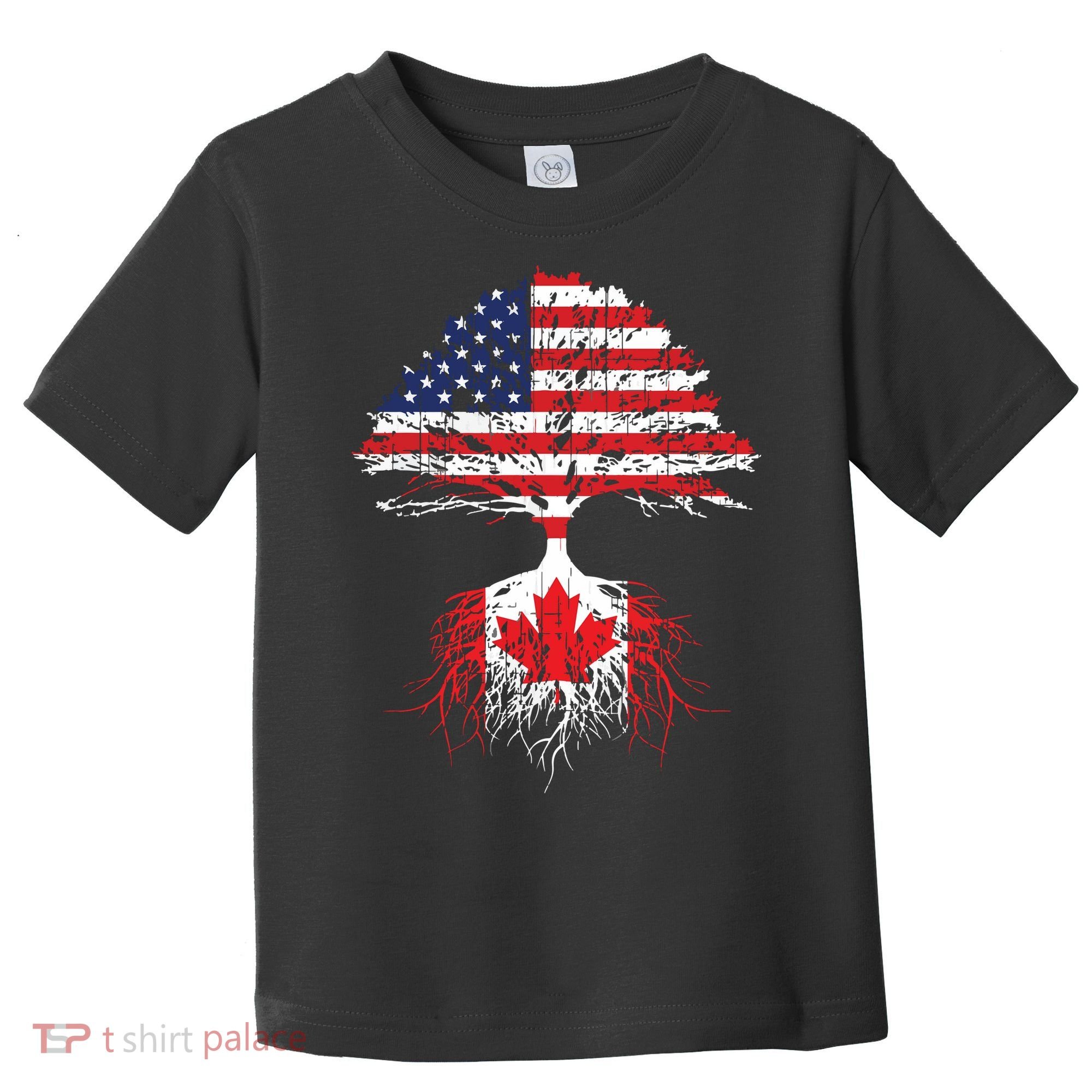 Canadian Roots American Grown Canada Flag Toddler T-Shirt