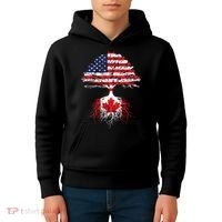 Canadian Roots American Grown Canada Flag Kids Hoodie thumb 4