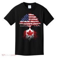 Canadian Roots American Grown Canada Flag Kids T-Shirt thumb 0