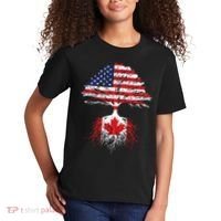 Canadian Roots American Grown Canada Flag Kids T-Shirt thumb 2