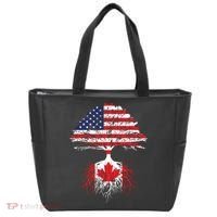 Canadian Roots American Grown Canada Flag Tote Bag thumb 0