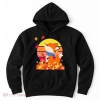Cute Retro Autumn Fall Leaves Baby Fox Hoodie thumb 0
