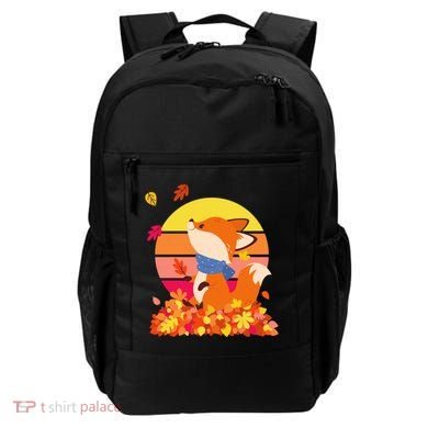 Cute Retro Autumn Fall Leaves Baby Fox Backpack