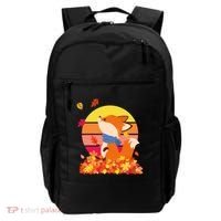 Cute Retro Autumn Fall Leaves Baby Fox Backpack thumb 0