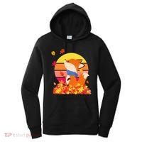 Cute Retro Autumn Fall Leaves Baby Fox Women's Hoodie thumb 0