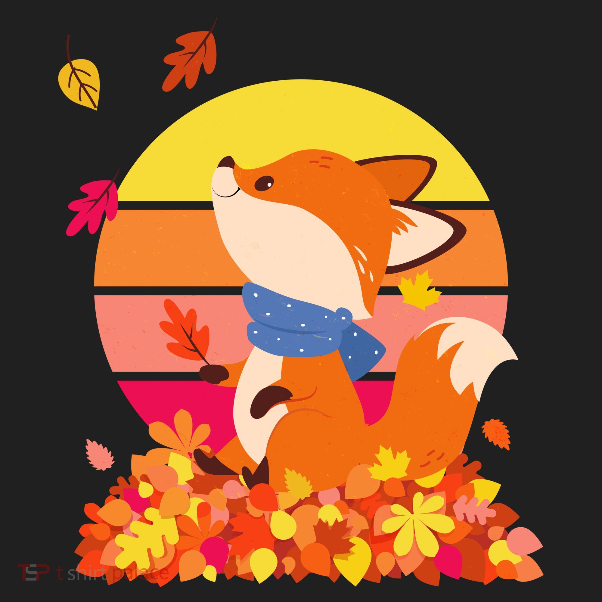Cute Retro Autumn Fall Leaves Baby Fox Hat