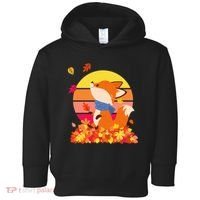 Cute Retro Autumn Fall Leaves Baby Fox Toddler Hoodie thumb 0