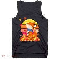 Cute Retro Autumn Fall Leaves Baby Fox Tank Top thumb 0