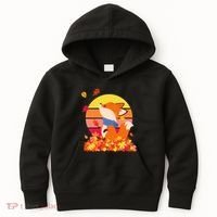 Cute Retro Autumn Fall Leaves Baby Fox Kids Hoodie thumb 0