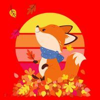 Cute Retro Autumn Fall Leaves Baby Fox Santa Hat thumb 1
