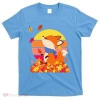 Cute Retro Autumn Fall Leaves Baby Fox T-Shirt thumb 0