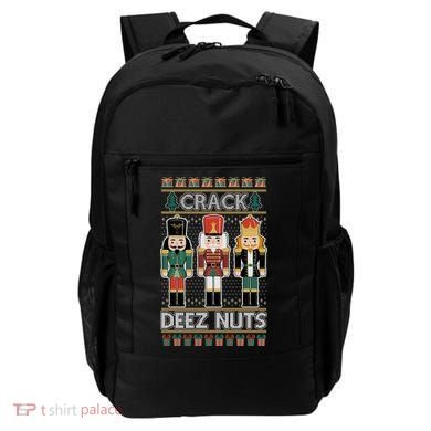Crack Deez Nuts Nutcracker Ugly Christmas Sweater Backpack