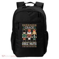 Crack Deez Nuts Nutcracker Ugly Christmas Sweater Backpack thumb 0