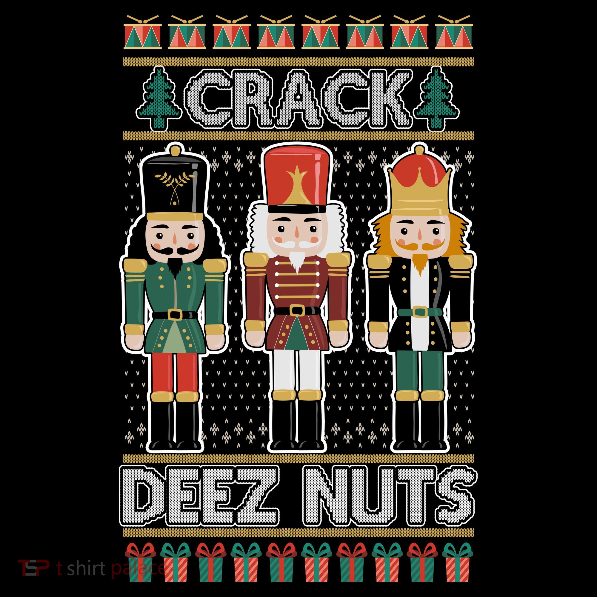 Crack Deez Nuts Nutcracker Ugly Christmas Sweater Backpack
