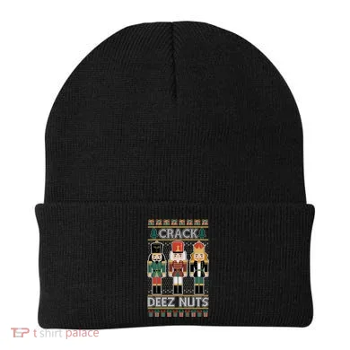 Crack Deez Nuts Nutcracker Ugly Christmas Sweater Beanie