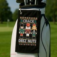 Crack Deez Nuts Nutcracker Ugly Christmas Sweater Golf Towel thumb 2