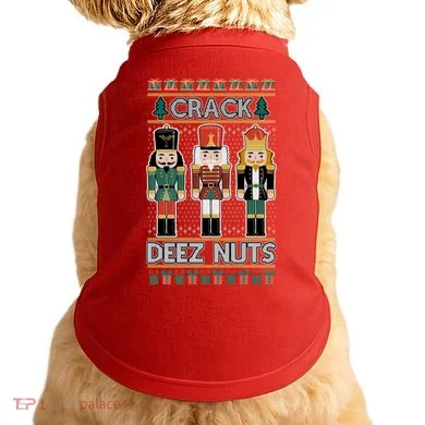 Crack Deez Nuts Nutcracker Ugly Christmas Sweater Doggie Tank